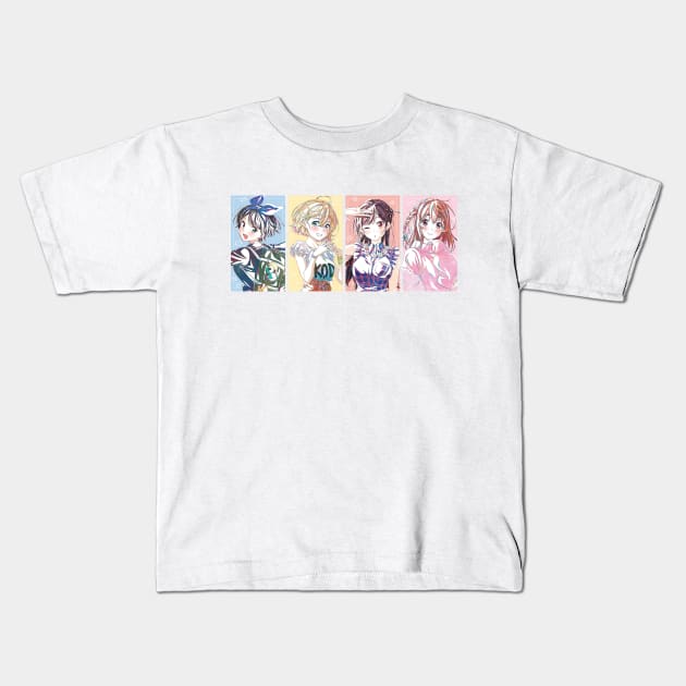 4 Main Heroine Kids T-Shirt by Otaku Inc.